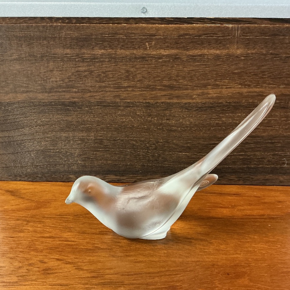 Vintage Fenton Art Glass Happiness Bird Frosted Glass Figurine